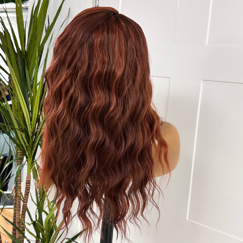 Perruque synthétique à lace front rouge cuivré et auburn - IVY