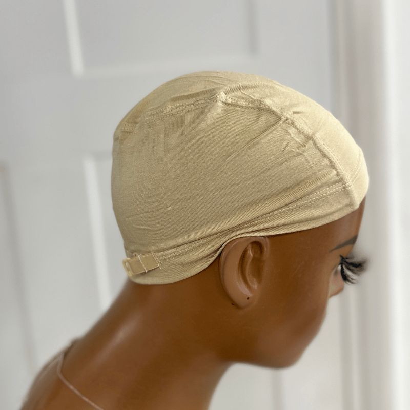 Beige Bamboo Wig Cap with Mesh Front – Soft, Breathable Wig Liner for Lace Wigs - estellewigsandmore.co.uk wig cap