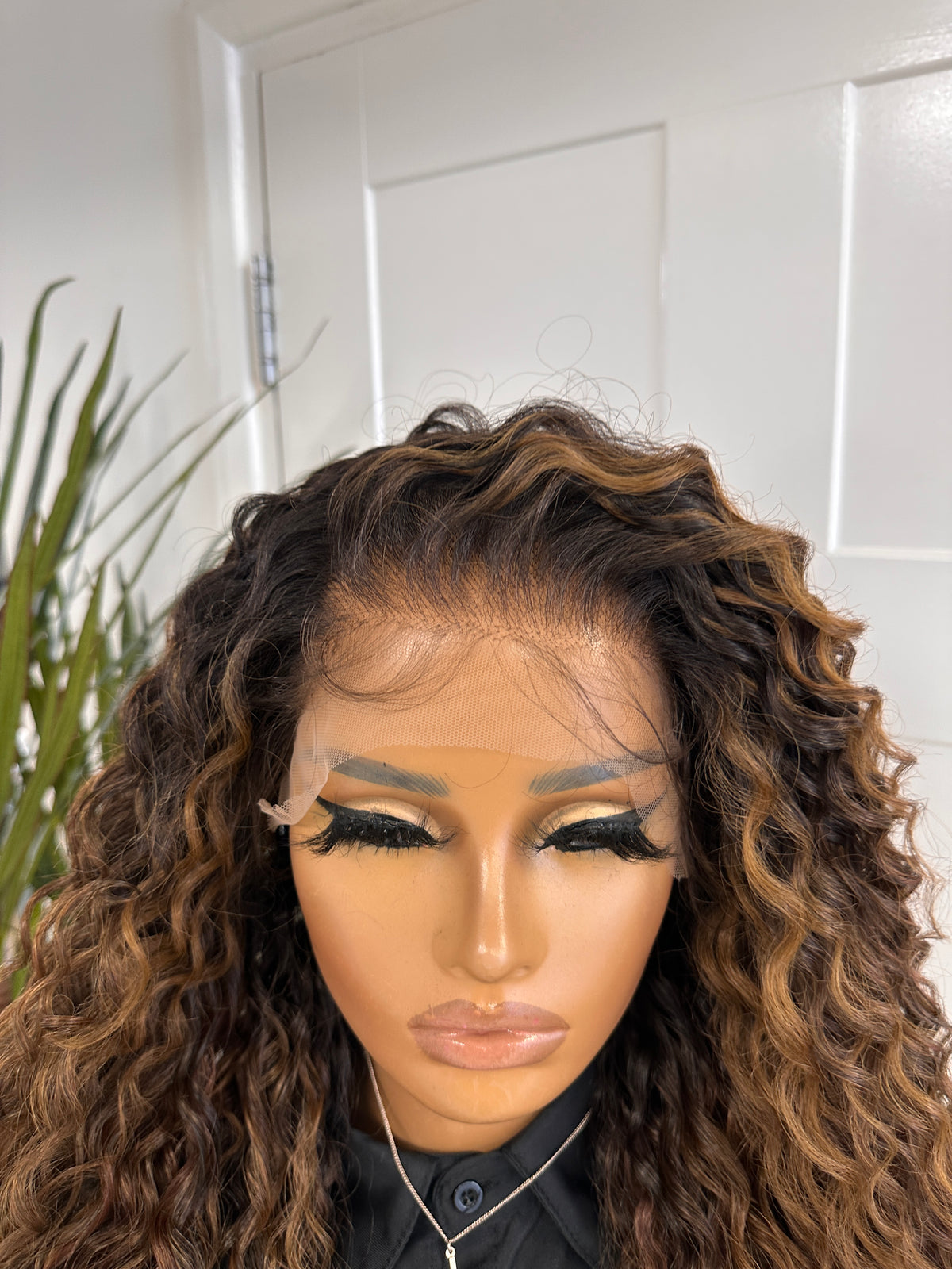 Mixed Brown/ Auburn Tones 13x6 Lace Front Wig | 28 Inch Synthetic Straight Wig - estellewigsandmore.co.uk