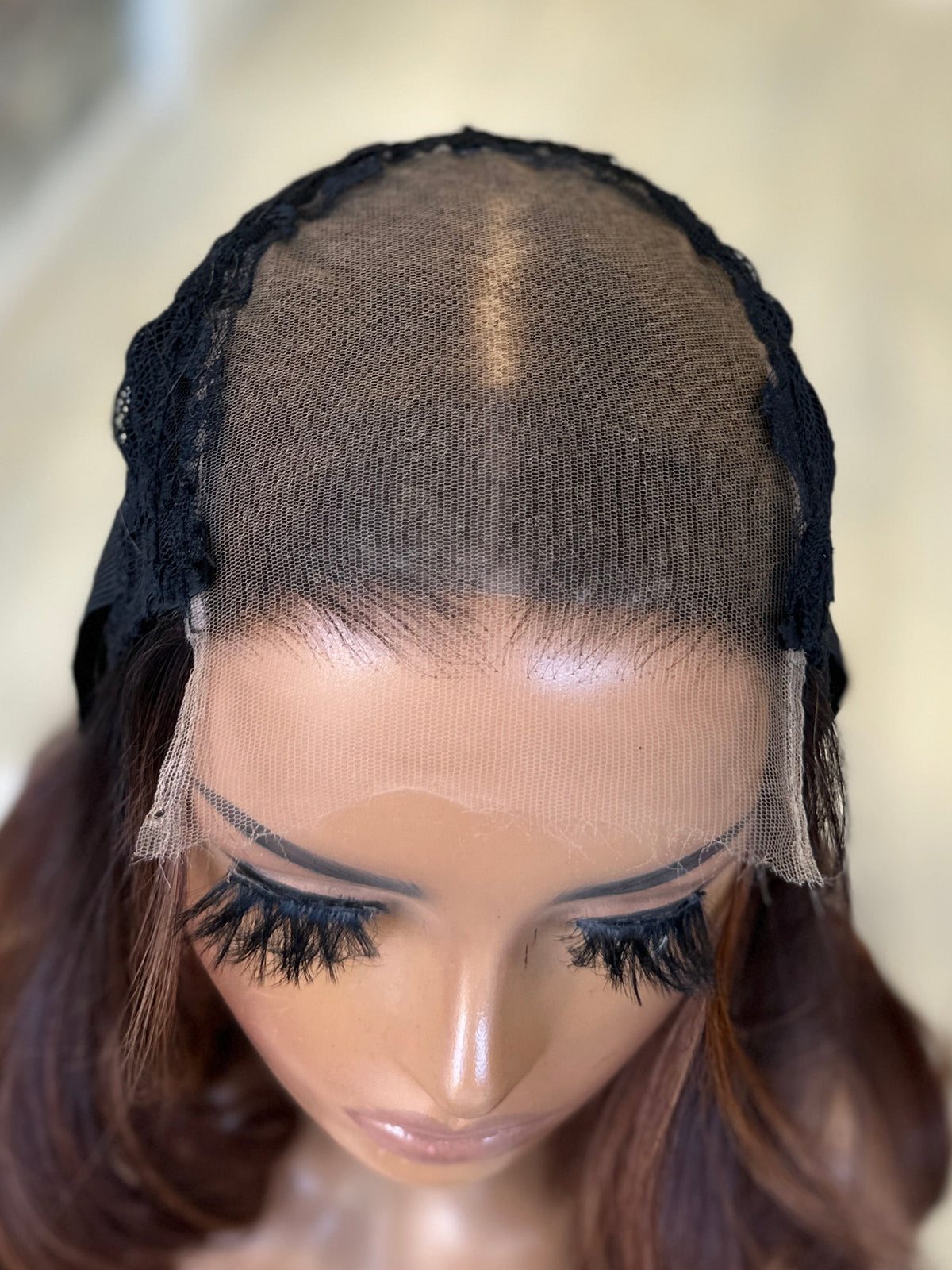 OLA/4- Burnished Copper Brunette Human Hair Lace Wig - estellewigsandmore.co.uk