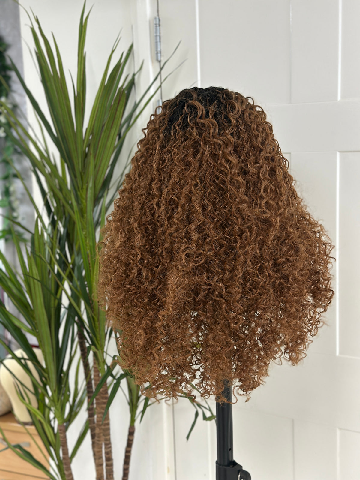 Long Curly Black/ Blonde Ombre Synthetic Lace Front Wig -EWD 42