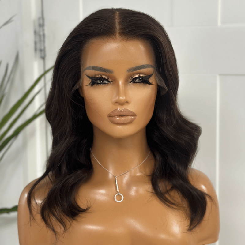 Glueless 12-Inch Chocolate Brown HD Lace Front Wig | 100% Human Hair | Beginner-Friendly-Jennelle