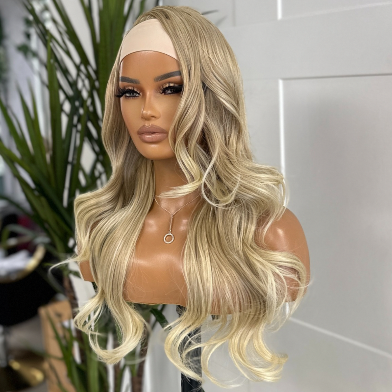 Dark/Light Blonde Mix Wavy Headband Wig - Esme/12 - estellewigsandmore.co.uk