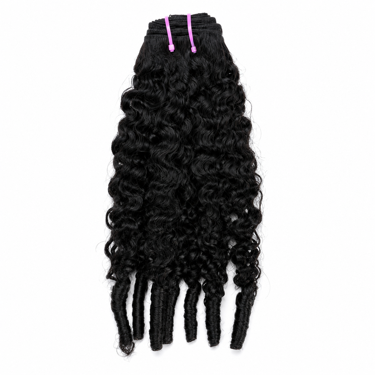 Human Hair Curly Hair Extension Weft