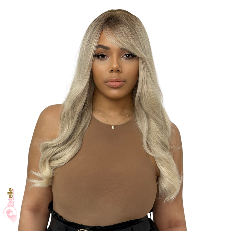 LILI- Light Rooted Blonde Mix Layered Synthetic Full Wig