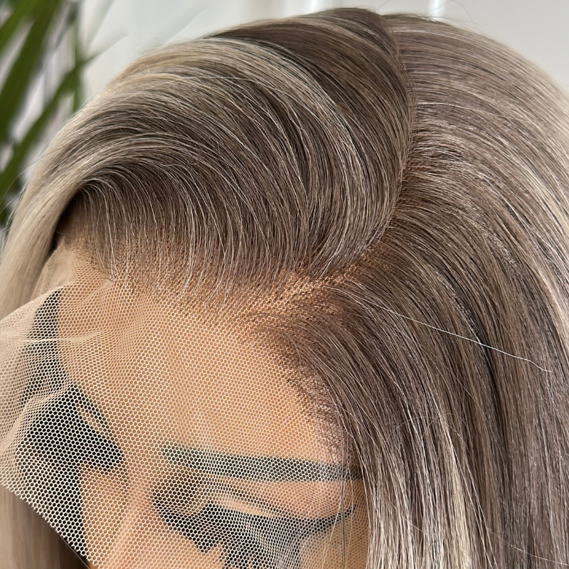 Rooted Blonde & Orange Synthetic  Lace Front Wig | 22” Soft Waves-Marigold - estellewigsandmore.co.uk