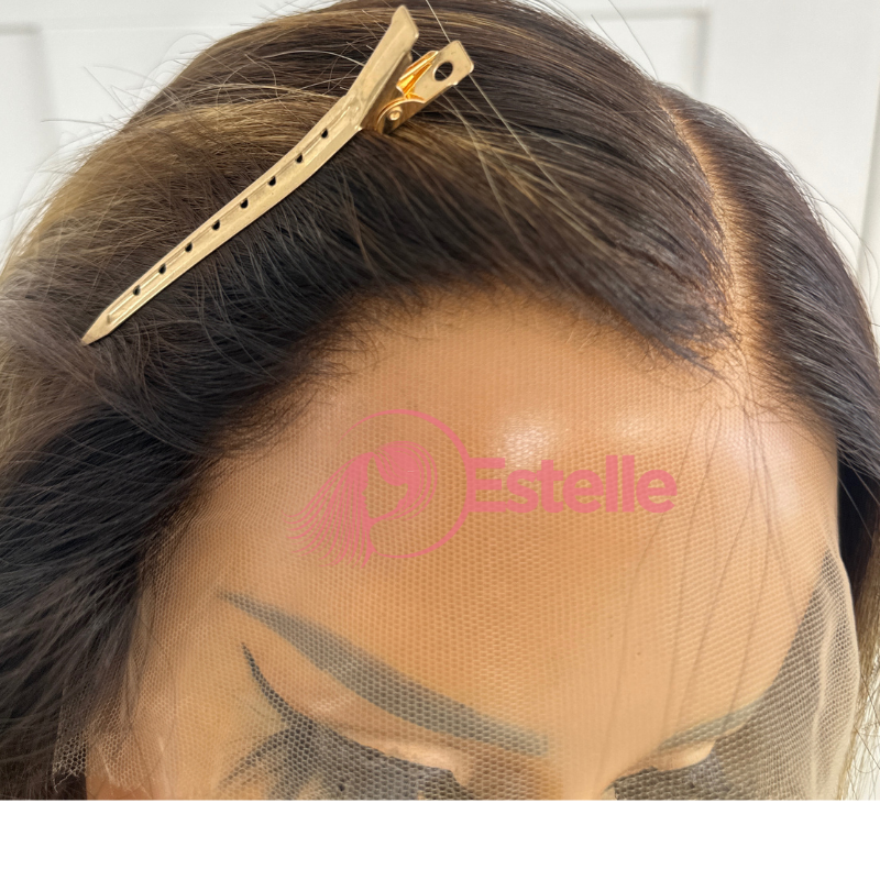 18'' Warm Brown/Blonde Lace Front Human Hair Wig-KIARA - estellewigsandmore.co.uk Human Hair Lace Front Wig