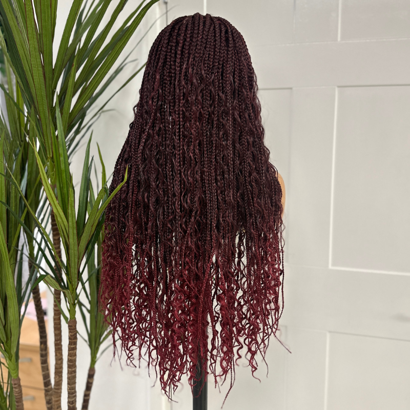 Light Blonde Mix Long Braided Boho Lace Front Wig -KAILANI - estellewigsandmore.co.uk