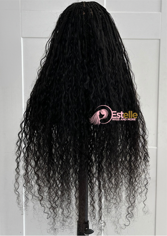 Black Fulani/ Goddess  Braids HD Human Hair Full Lace  Wig -TIWA - estellewigsandmore.co.uk