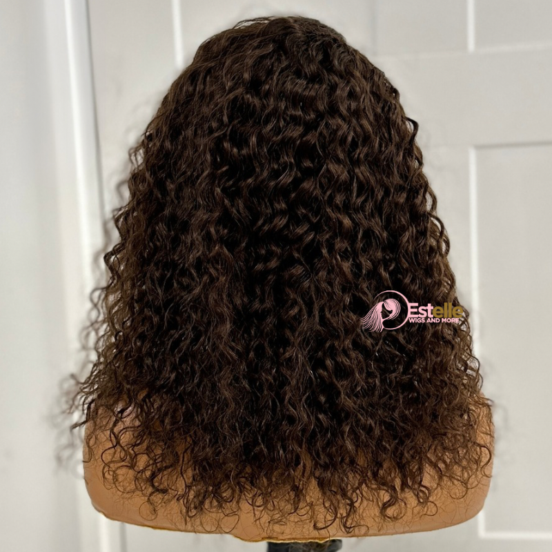 14 inches Brown 100% Human Hair Lace Wig-CECE - estellewigsandmore.co.uk