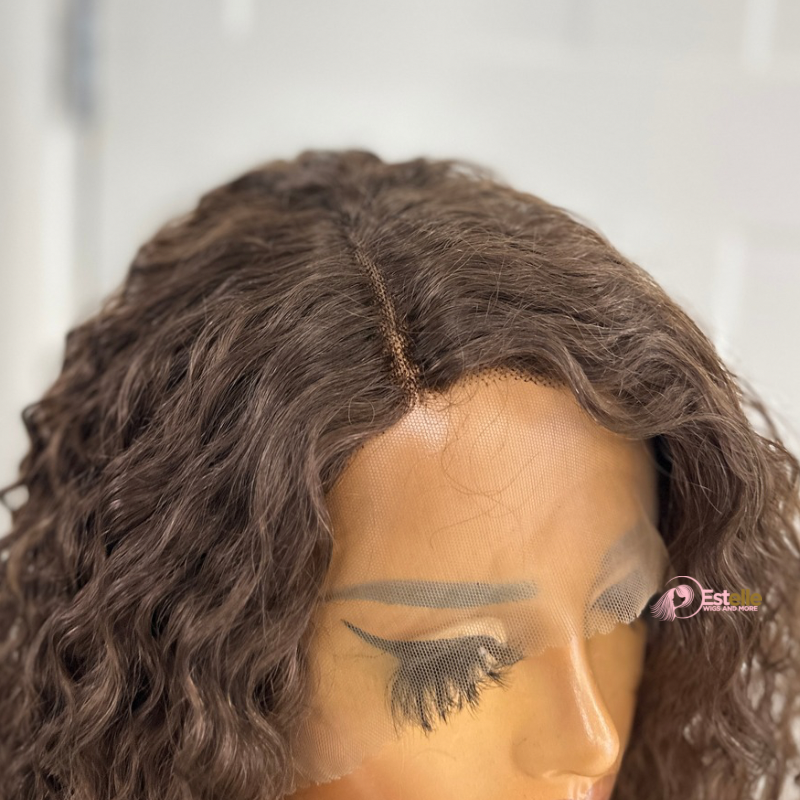 14 inches Brown 100% Human Hair Lace Wig-CECE - estellewigsandmore.co.uk