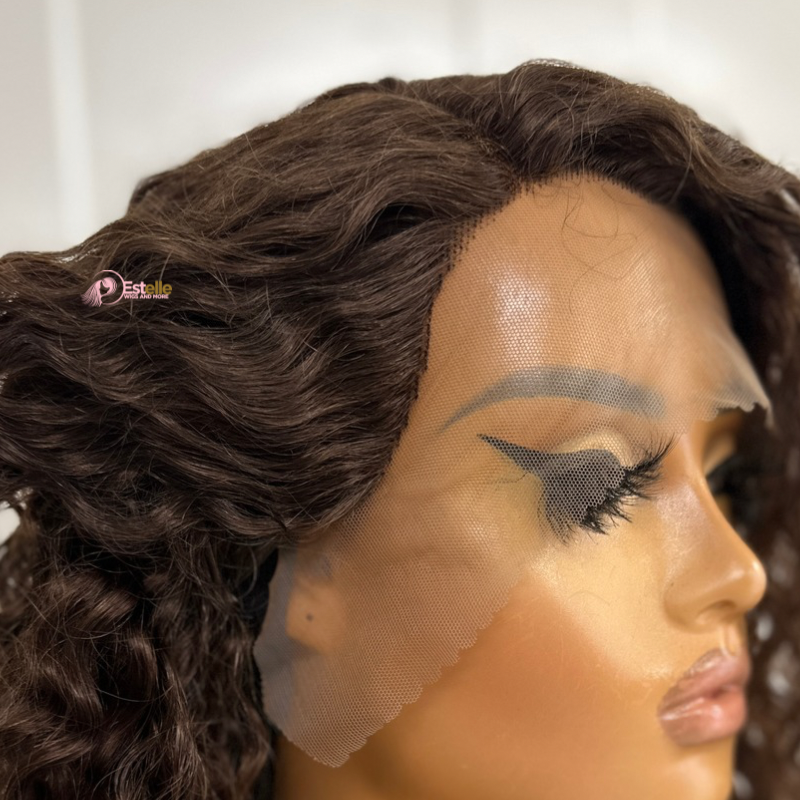 14 inches Brown 100% Human Hair Lace Wig-CECE - estellewigsandmore.co.uk