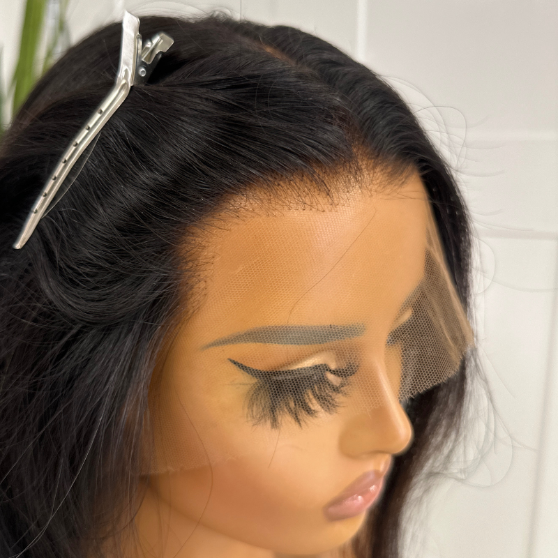 22 inches Black/Brunette HD Lace Front Human Hair Wig-ADITI - estellewigsandmore.co.uk
