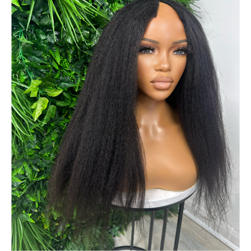 SISI-Long Kinky Straight V/U Part Human Hair Wig - estellewigsandmore.co.uk Human Hair Wig