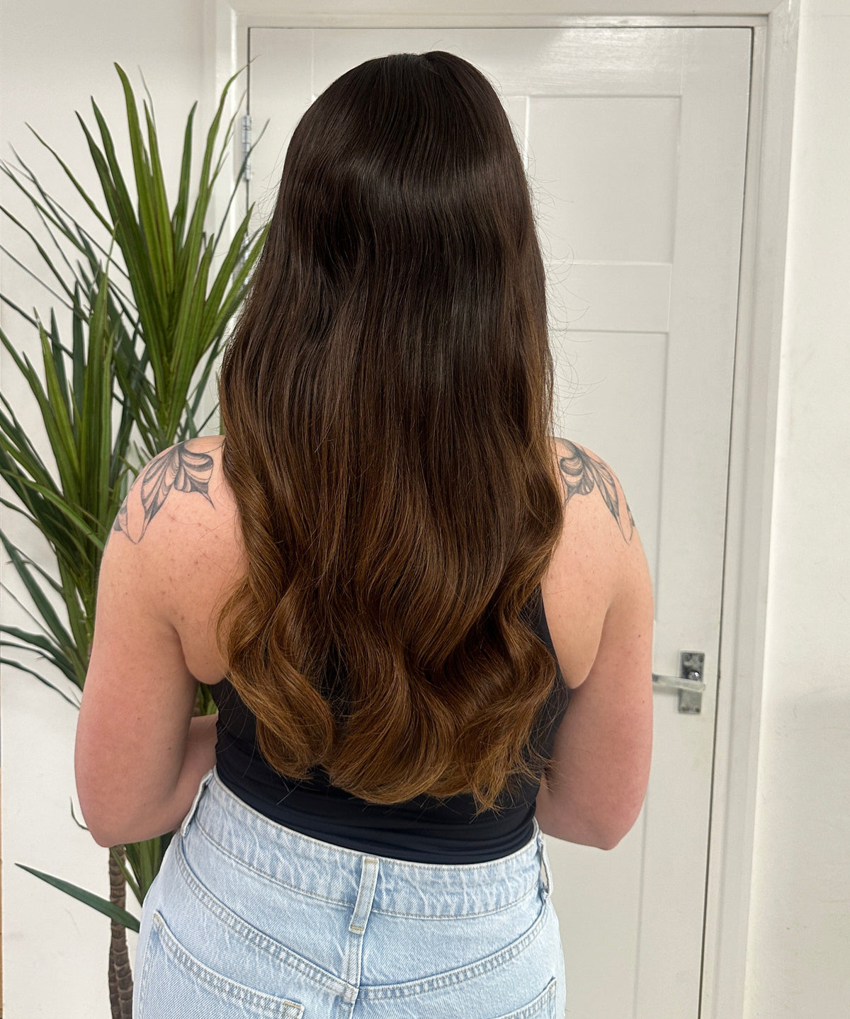 ASHA-18''Ombre Brunette Human Hair HD Lace Frontal Wig-Medium Cap - estellewigsandmore.co.uk human hair wig