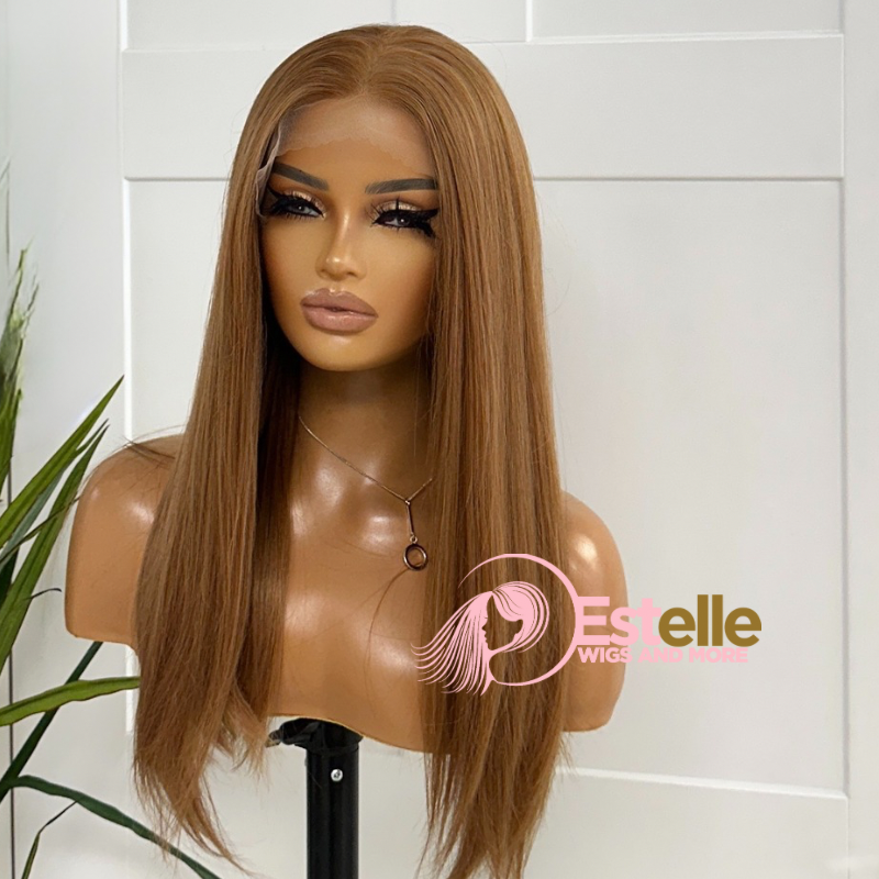 Long Light Auburn Straight Synthetic 13x6 Lace Front Wig-SIRA - estellewigsandmore.co.uk