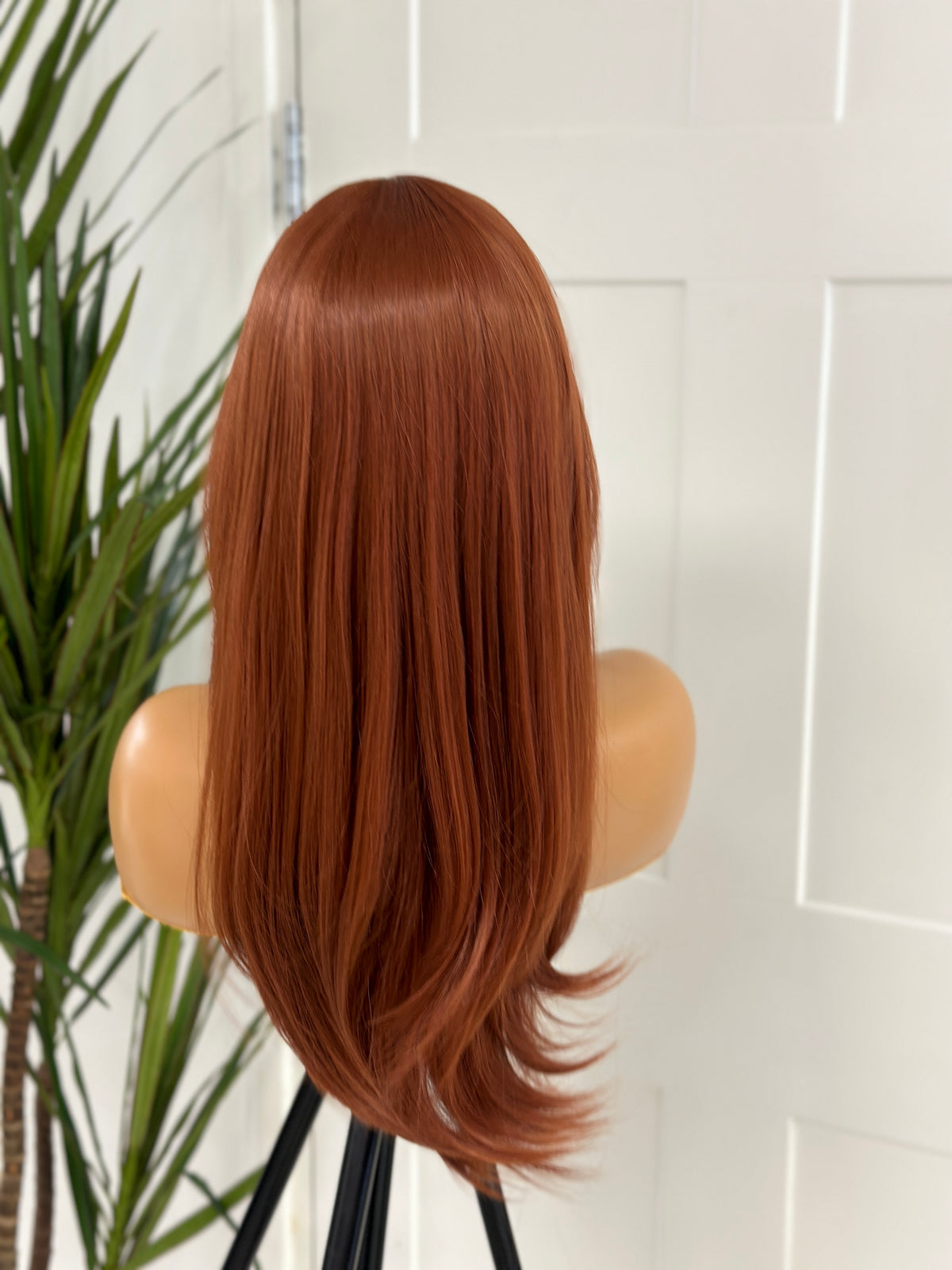 Straight Layered Copper Red Synthetic Lace Front Wig-ATHENA - estellewigsandmore.co.uk