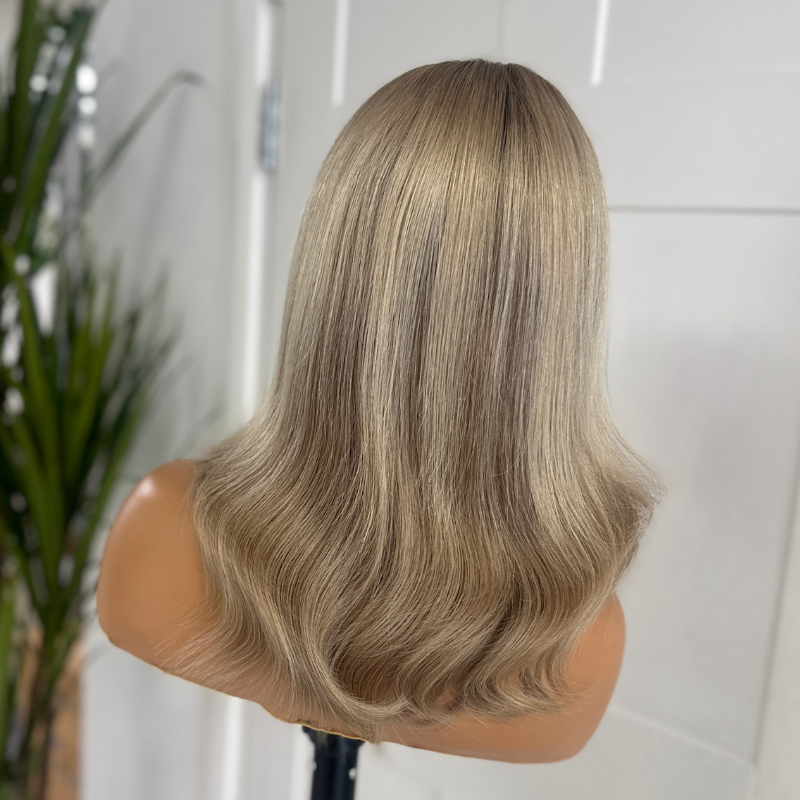 12 inches Rooted Light Blonde Mix Lace Front Human Hair Wig-MIAH - estellewigsandmore.co.uk Human Hair Wigs