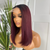 Red Wine Ombre  12 inches  Raw  Human Hair  Lace  Closure Wig-CANDY