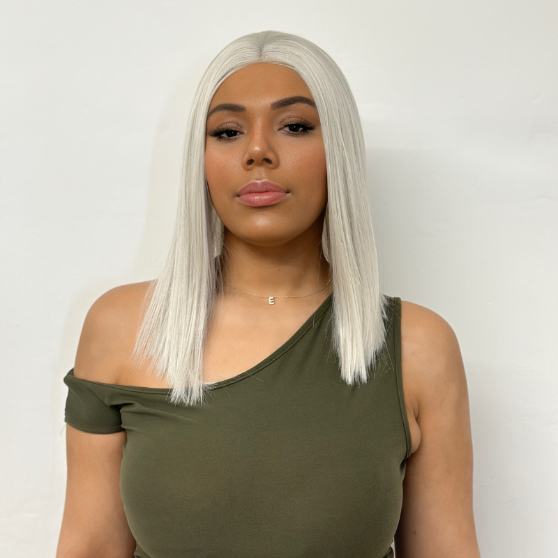 ICE-Platinum White Blonde Bob Synthetic Lace Front Wig