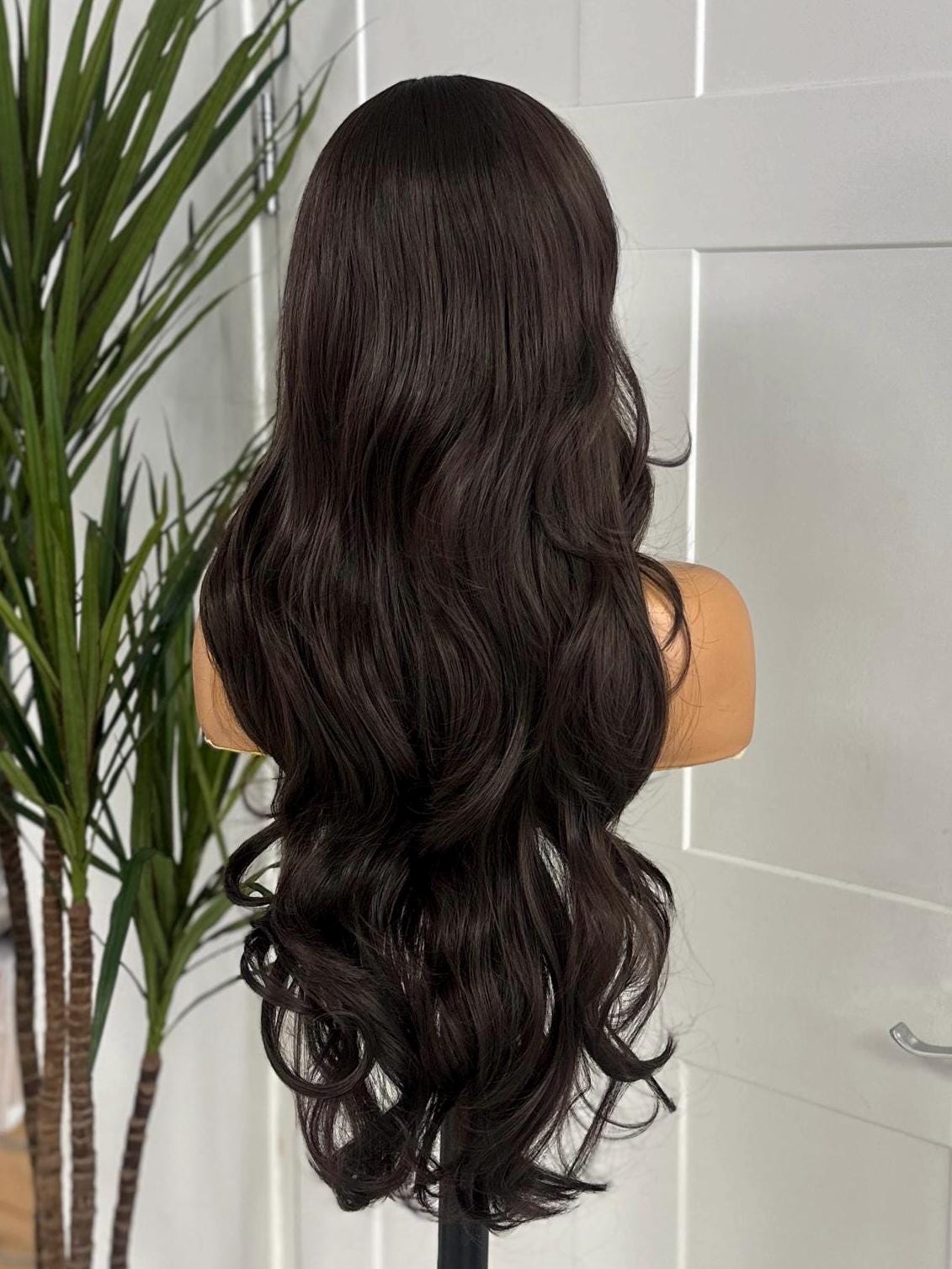 Brown Long Beautiful Layered Synthetic Lace Front Wig -Shana