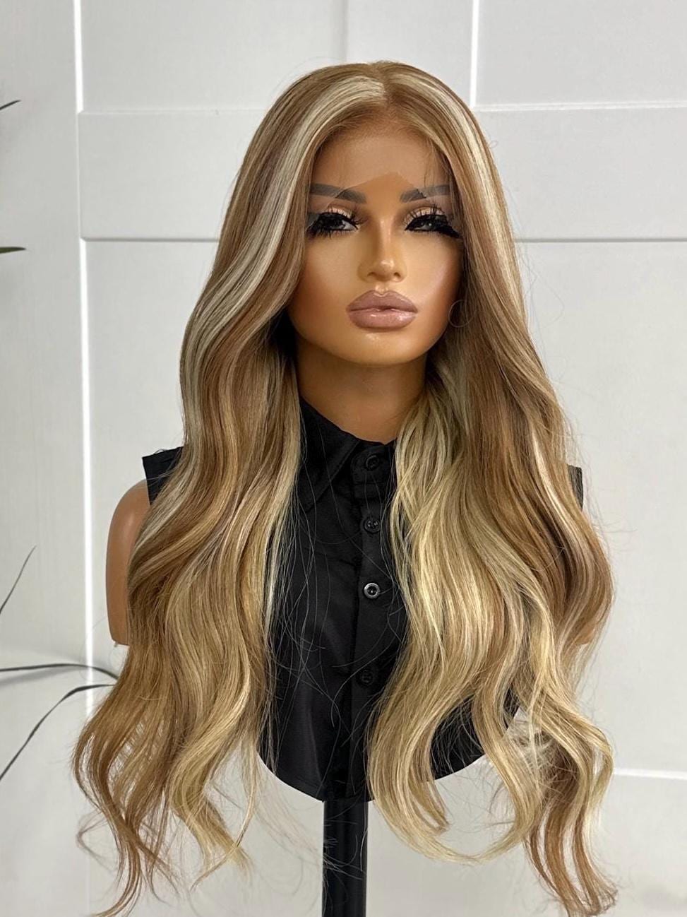Long Wavy Golden Golden Blonde Balayage Lace Front Wig-Natasha - estellewigsandmore.co.uk SYNTHETIC WIGS
