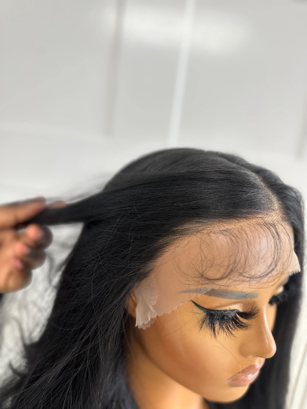 Natural Black Lace Front Wig Long Wavy Wig Natural Hairline -Natasha - estellewigsandmore.co.uk Human Hair Blend