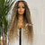 Blonde Mix Long  Knotless Boho Braids  Lace  Wig -ZIZI