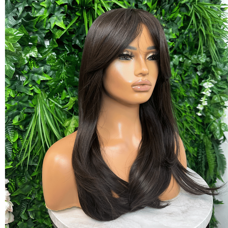 Chocolate Brown Synthetic  Full Wig-EDW 37