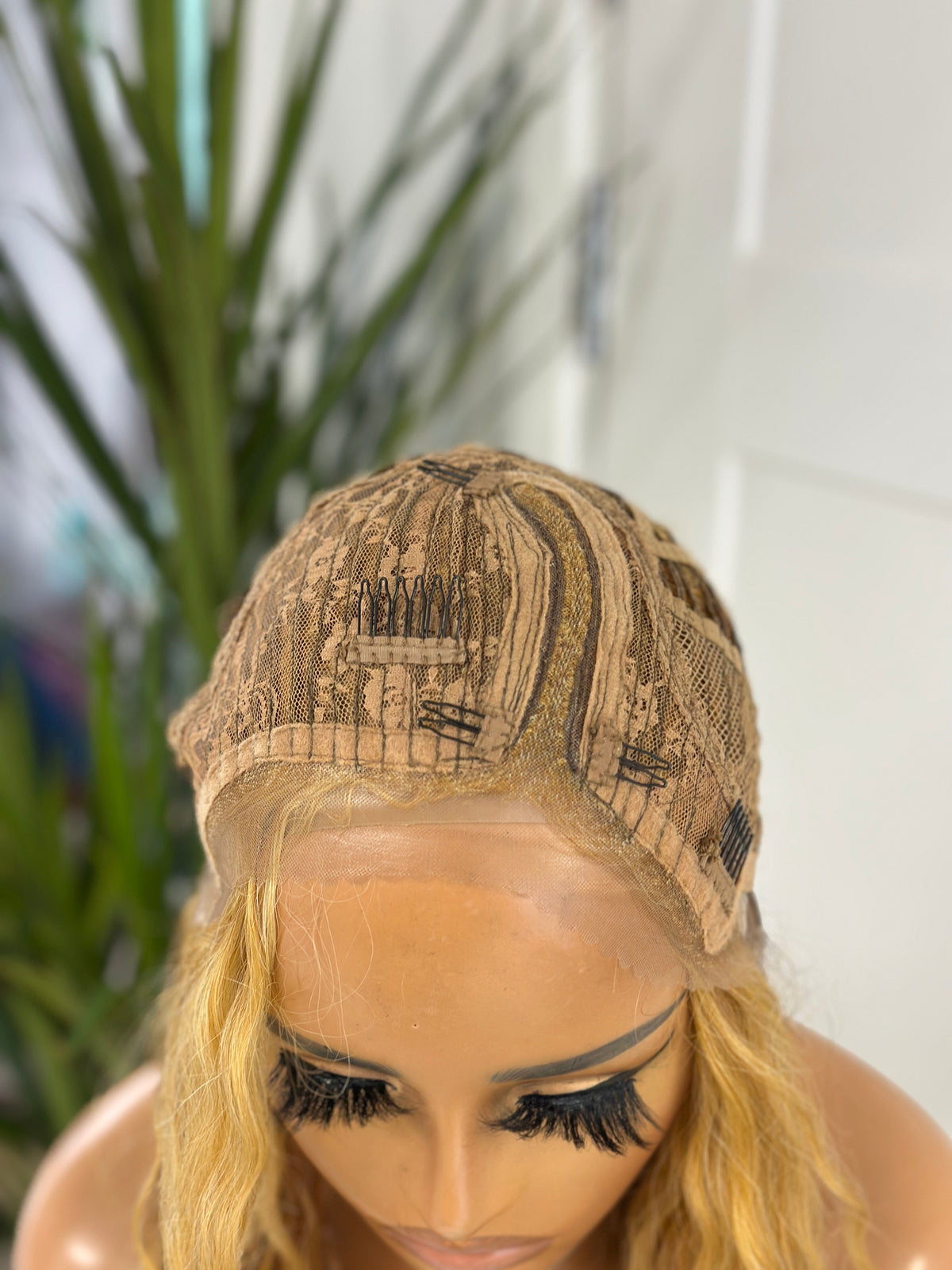Crimped Wave Blonde to Brown Ombre Lace Front Wig- EWD 38 - estellewigsandmore.co.uk