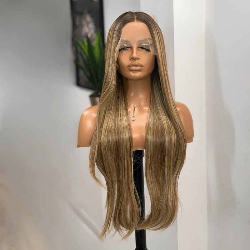 Ilaria 24 Inch Straight Lace Front Wig | Honey Brown to Golden Blonde Blend - estellewigsandmore.co.uk
