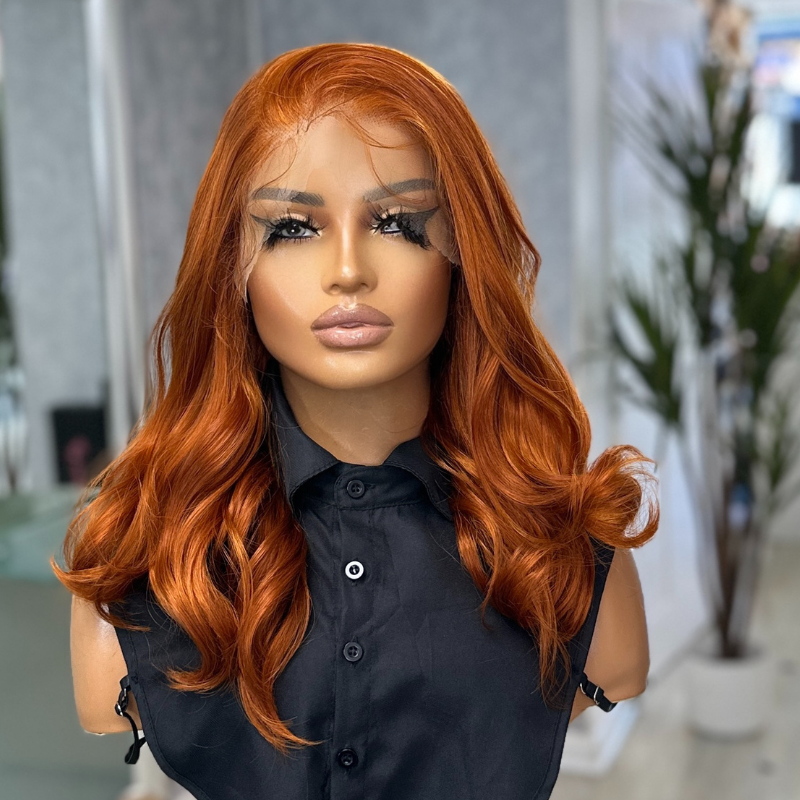 Sonia-Light Copper Layered Synthetic Lace Front Wig - estellewigsandmore.co.uk