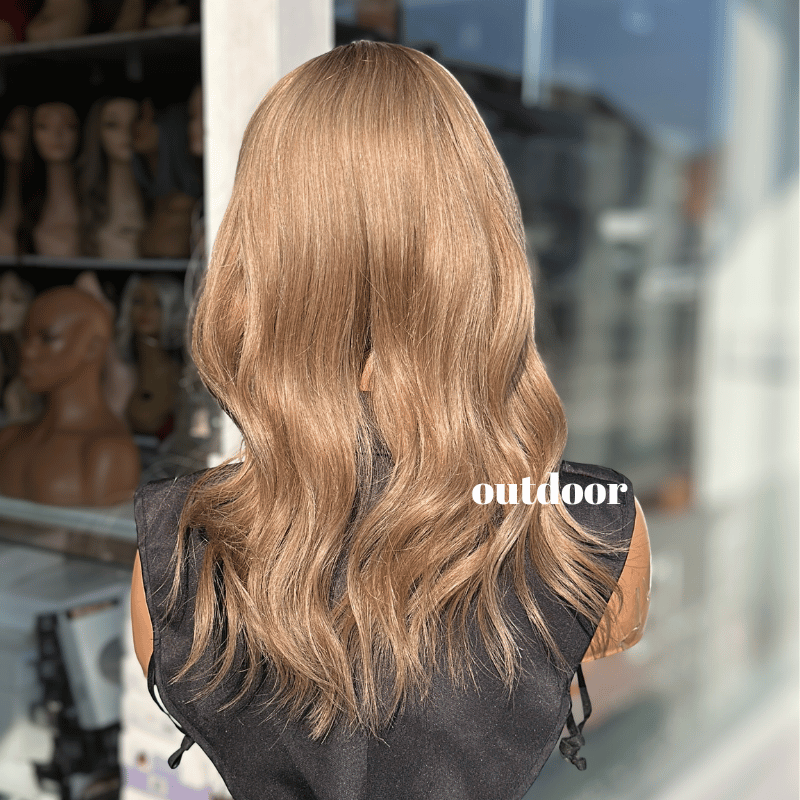 ANKI -12" Neutral Blonde Human Hair HD  Lace Front Wig - estellewigsandmore.co.uk