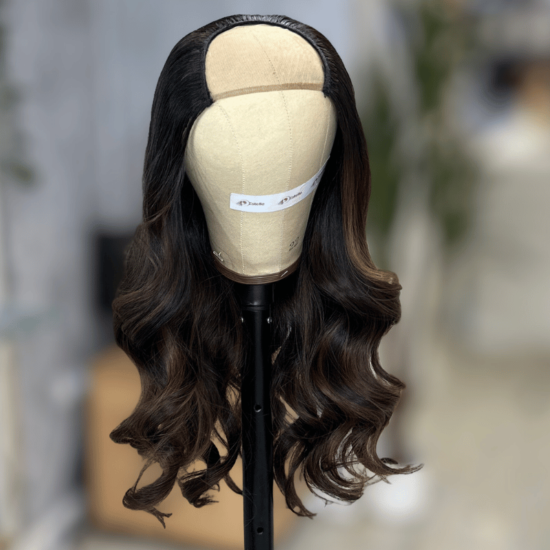 U-Part Human Hair Wig Warm Luxe Brunette - estellewigsandmore.co.uk