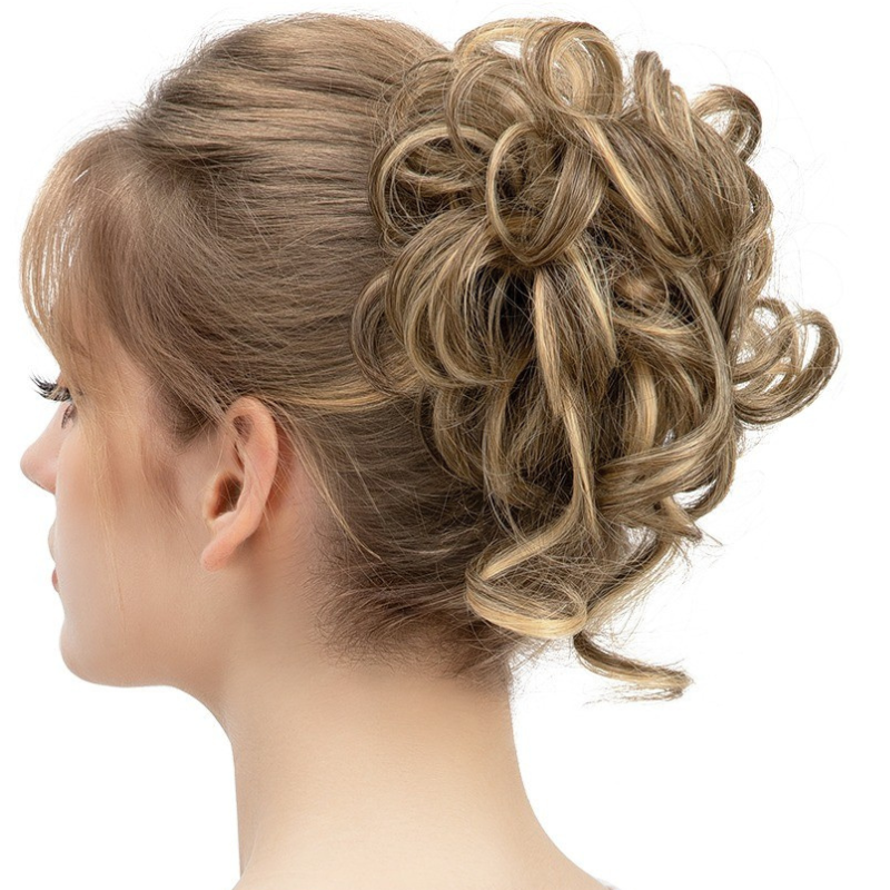 Curly Messy Bun Hair Scrunchie | Synthetic Heat Resistant Bun Hair Piece