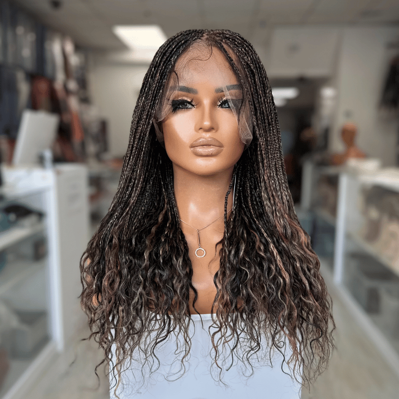 Malika -Lugo Braids Full Lace  Mixed Mixed Black Human Hair Wig