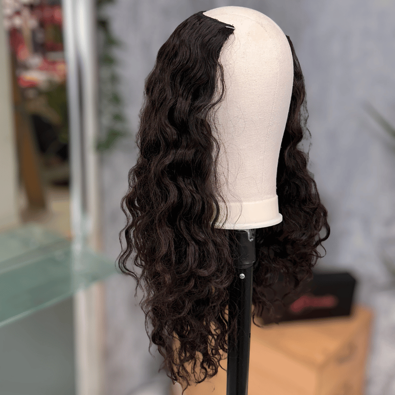 20” U Part Wavy Human Hair Wig - estellewigsandmore.co.uk
