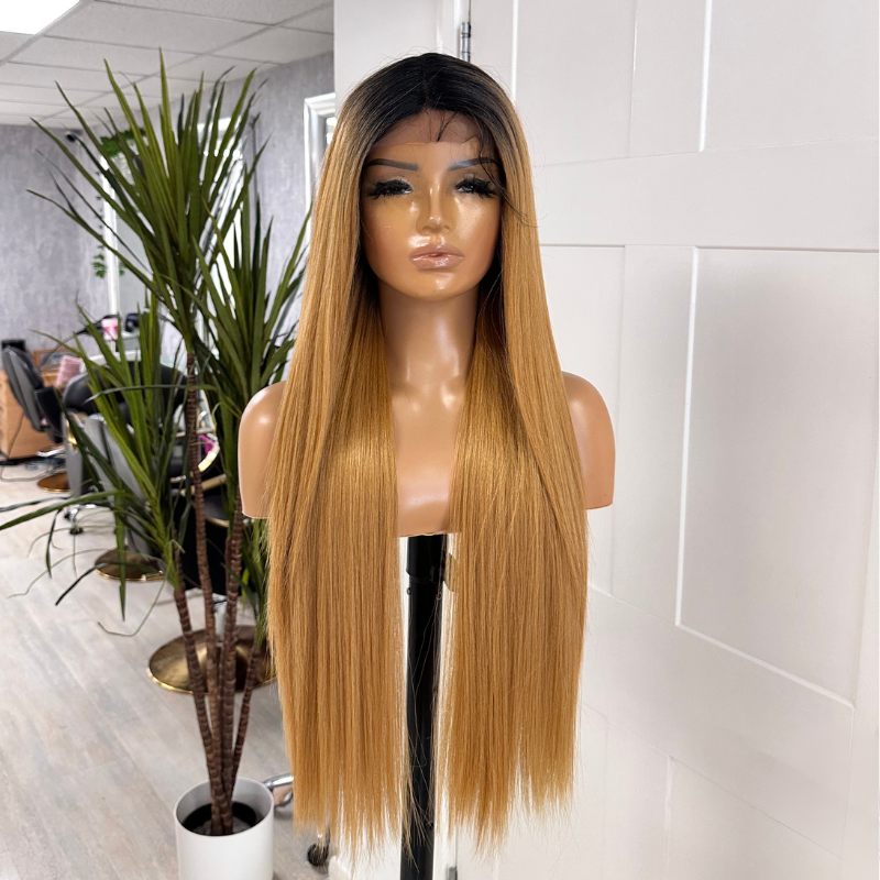 EWD 157 -Long Honey Blonde Ombre Synthetic Lace Front Wig | Final Sale