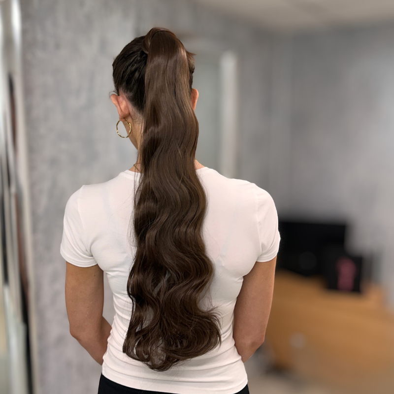 34'' Extra Long Wavy Wrap Around Synthetic Ponytail - - estellewigsandmore.co.uk