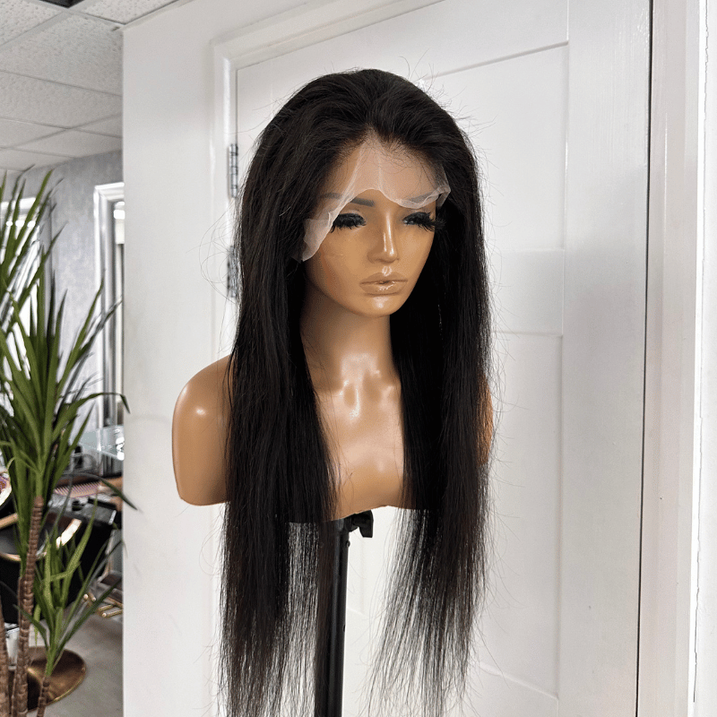 EWD 151-24" Natural Black Human Hair Full Lace Wig – Final Sale