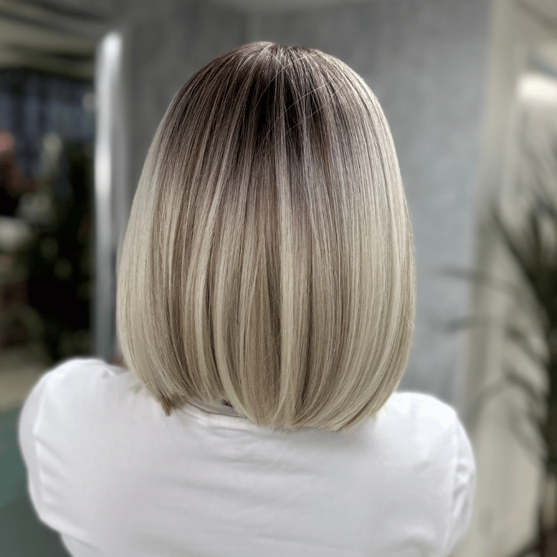 Jade | 10 Inch Straight Lace Front Wig – 13×6 Free Part, Cool Blonde Bob - estellewigsandmore.co.uk