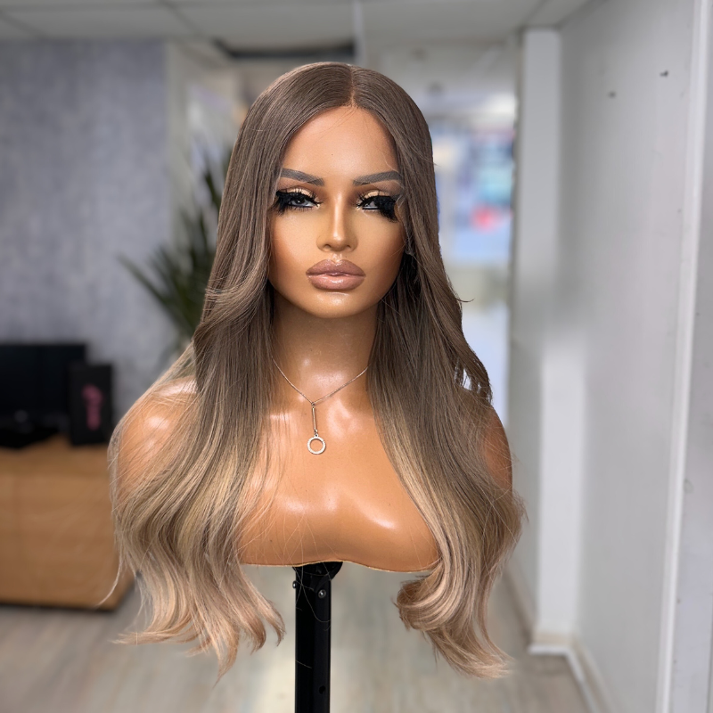 Naomi 22” Human Hair Lace Front Wig – Rooted Blonde - estellewigsandmore.co.uk