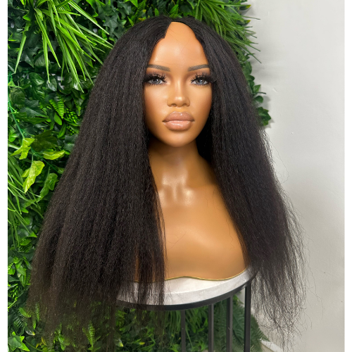 SISI Long Kinky Straight V U Part Human Hair Wig