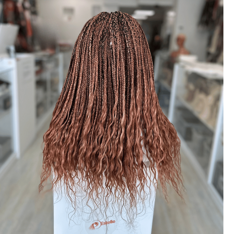 Malika -Full Lace Mixed Auburn Lugo Braids Human Hair Wig