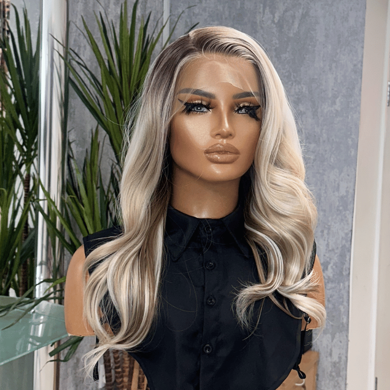 Freya 002 Rooted Platinum Blonde Lace Front Wig | Scandinavian Blonde - estellewigsandmore.co.uk