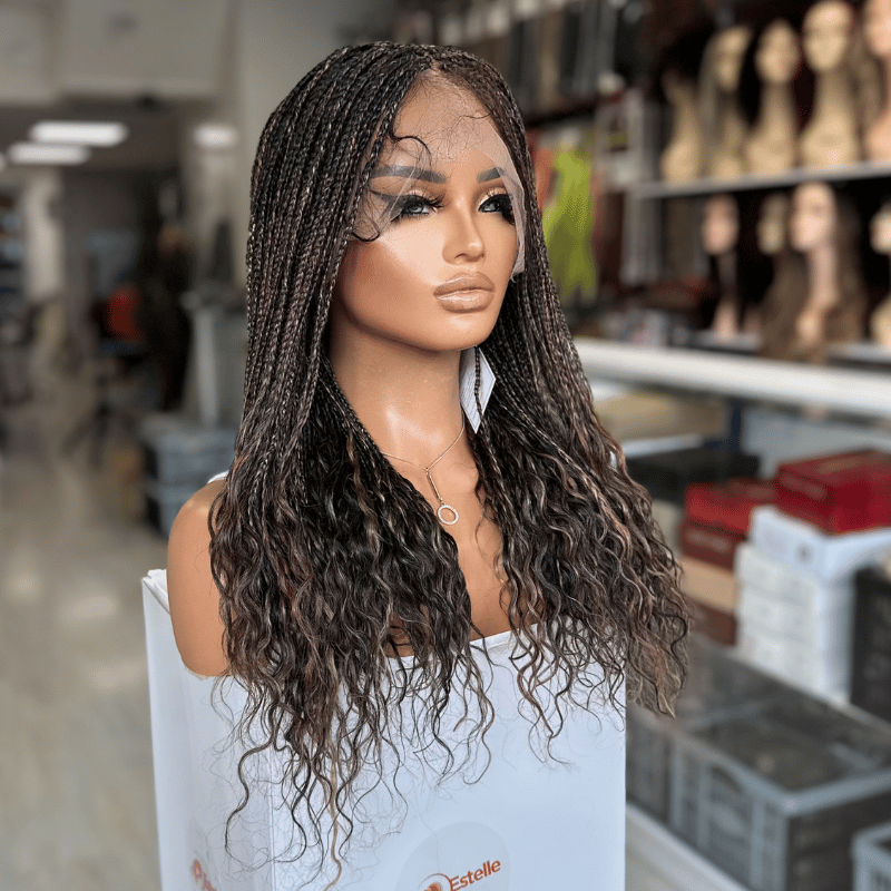 Malika -Lugo Braids Full Lace  Mixed Mixed Black Human Hair Wig