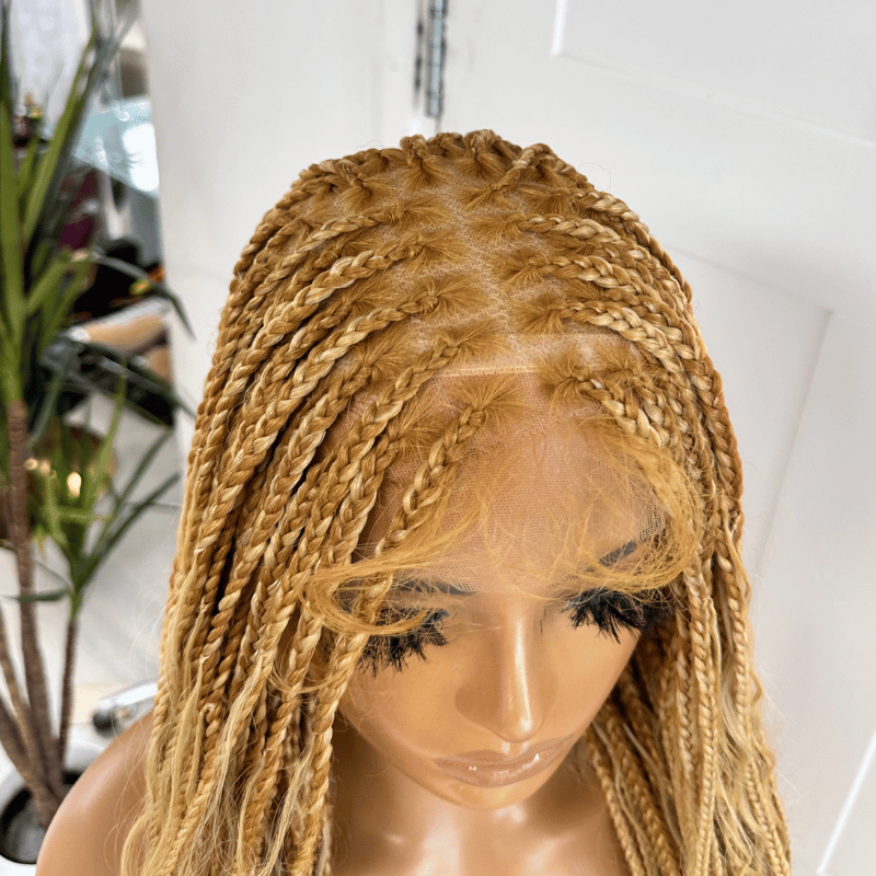 EWD 155-Long Honey Blonde Boho Braided Lace Wig