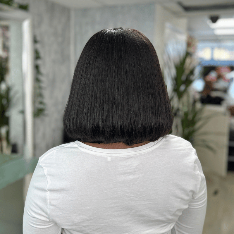 Sugar-Bob Natural Black Human Hair  Lace  Closure Wig - estellewigsandmore.co.uk