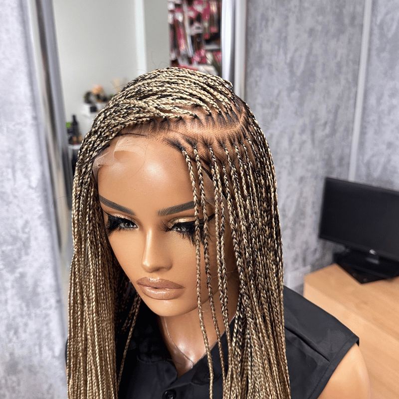 KB/06 – 30” Long C Cut Cornrow  Braided Wig | Full Lace - estellewigsandmore.co.uk