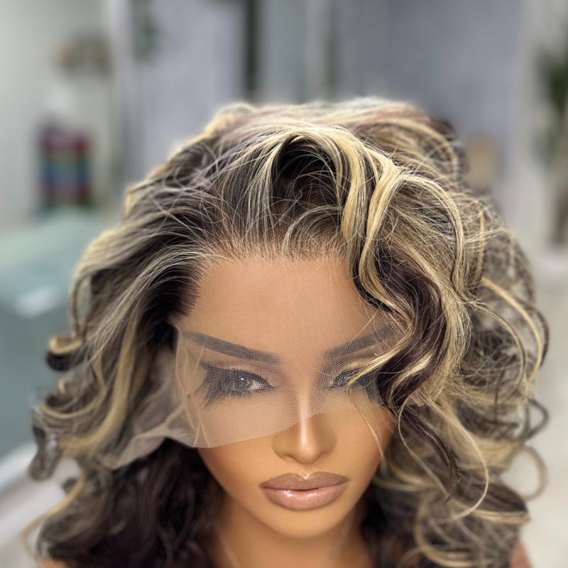 Warm Mocha Caramel Loose Wave Lace Front Wig with Scandi Hairline-Holly - estellewigsandmore.co.uk